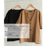 ノーカラー半袖ジャケット 春 夏 秋 M | aquagarage | 詳細画像2