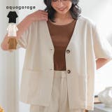 ノーカラー半袖ジャケット 春 夏 秋 M | aquagarage | 詳細画像1
