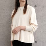 アイボリー | パールボタンがバックパールフレアニットトップス | aquagarage