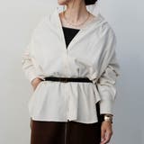 アイボリー | バンドカラーフランネルブラウス  春 秋 冬 | aquagarage