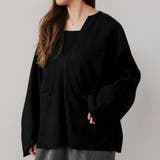 ブラック | キーネックオーバートップス 春 秋 冬 M レディース | aquagarage