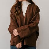 ブラウン | キーネックオーバートップス 春 秋 冬 M レディース | aquagarage