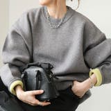 ブラウン | 袖の折り返しで配色を楽しむニットトップス | aquagarage