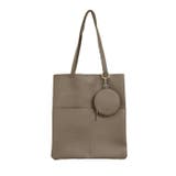 グレー | 柔らかくソフトな風合い!便利なミニポーチ付きソフトレザー トートバッグ | aquagarage