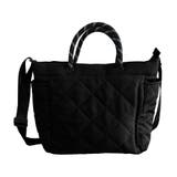 ブラック | お出かけやマザーズバッグとしても活躍！キルト2wayトートバック | aquagarage