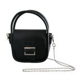 ブラック | キレイめにもカジュアルにも、コーデを選ばず使えるミニショルダーチェーンバッグ | aquagarage