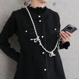 ホワイト | ビーズリボンストラップ レディース パール | aquagarage