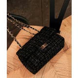 ブラック | ツイードチェーン2wayショルダーバッグ  レディース | aquagarage