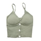 グリーン | 飾りボタンが上品で大人っぽい!ボタンデザインブラトップ | aquagarage