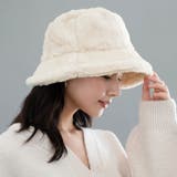 アイボリー | ふんわりとしたトレンド感抜群のシンプルファーバケットハット | aquagarage