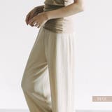 光沢感がカジュアルコーデを格上げ！セルフカットリブワイドパンツ | aquagarage | 詳細画像10 