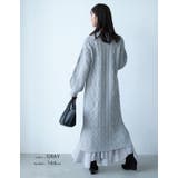 ランダムなデザイン編みが女性らしい印象に!ケーブル編みキーネックニットワンピース… | aquagarage | 詳細画像12