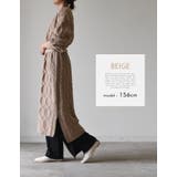 ランダムなデザイン編みが女性らしい印象に!ケーブル編みキーネックニットワンピース… | aquagarage | 詳細画像17