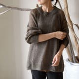 チャコール | 透かし編みゆるニットトップス | aquagarage