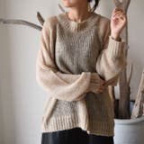 ベージュ | 透かし編みゆるニットトップス | aquagarage