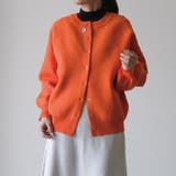 オレンジ | カジュアルにもきれいめにも着られる!スナップボタンニットカーディガン | aquagarage