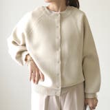 アイボリー | カジュアルにもきれいめにも着られる!スナップボタンニットカーディガン | aquagarage