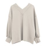 グレージュ | シャープな抜け感を演出する♪前後深Vネックトップス | aquagarage