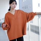 テラコッタ | シャープな抜け感を演出する♪前後深Vネックトップス | aquagarage