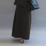 ブラック | 絶妙なフレアシルエットが美しい!斜め切り替えAラインスカート | aquagarage