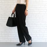 ブラック | カジュアルコーデを格上げ!ウエストゴムリブストレートパンツ | aquagarage