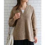 ゆるっとシルエットでこなれた印象の深Vネックニットトップス | aquagarage | 詳細画像8