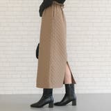 グレージュ | ナイロンキルトタイトスカート 春 秋 冬 M | aquagarage