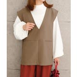 顔周りがスッキリ見せできるVネックスラッシュポケットベスト | aquagarage | 詳細画像17 