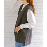 顔周りがスッキリ見せできるVネックスラッシュポケットベスト | aquagarage | 詳細画像7 