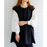 立体的なフォルムが大人可愛いウエストフレアボタンベスト | aquagarage | 詳細画像10 