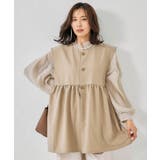 立体的なフォルムが大人可愛いウエストフレアボタンベスト | aquagarage | 詳細画像14 