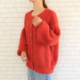 レッド | ネップ入りシャギーヤーン起毛カーディガン M レディース 春 秋 冬 | aquagarage