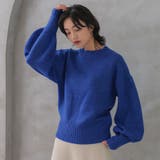 ブルー | ハイネックオーバーサイズニットトップス レディース 秋 冬 | aquagarage