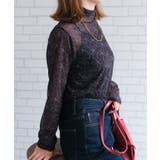 リボン柄プリントの総柄が目を惹く、シアートップス | aquagarage | 詳細画像9 