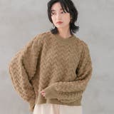 グレージュ | ジャガード編みショート丈ニット 秋 冬 レディース | aquagarage