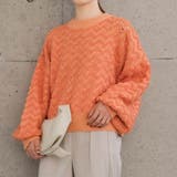 オレンジ | ジャガード編みショート丈ニット 秋 冬 レディース | aquagarage