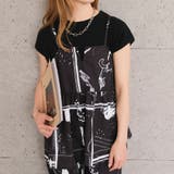 ブラック | 英字柄ペプラムキャミソール レディース 春 夏 秋 M | aquagarage