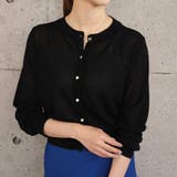 ブラック | 接触冷感金ボタンカーディガン レディース 春 夏 M 半袖 | aquagarage