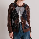 ブラウン | アーガイル柄カーディガン 春  秋 冬 M レディース | aquagarage