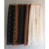 フラワー柄orドット柄から選べる刺繍ワイドパンツ 春 夏 M | aquagarage | 詳細画像15