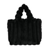 ブラック | ストライプファープチトートバッグ | aquagarage