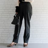 チャコール | ウール調ストレッチテーパードパンツ レディース 春 秋  冬 M L LL | aquagarage