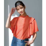 オールドオレンジ | フリルが大人可愛い華やかな印象に!ふんわりダブルフリルブラウス | aquagarage