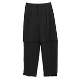 ブラック | ボタンを外すとハーフパンツとして着用できるセパレートストレートパンツ | aquagarage