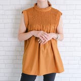 マンダリンオレンジ | デコルテシャーリングノースリーブブラウス | aquagarage