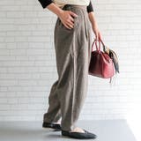 ブラウンベージュ | ヘリンボーンタックパンツ レディース 春 秋 冬 M | aquagarage