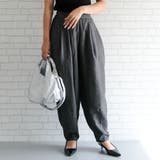 グレーブラック | ヘリンボーンタックパンツ レディース 春 秋 冬 M | aquagarage