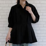 クロ | 女性らしいシルエットを演出!ウエストタックシャツオフィスカジュアル | aquagarage