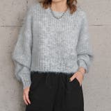 ライトグレー | ラウンドネックショート丈ニットトップス | aquagarage