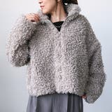 グレージュ | ふんわりとしたプードルファーが目を惹く！スタンドカラーブルゾン | aquagarage